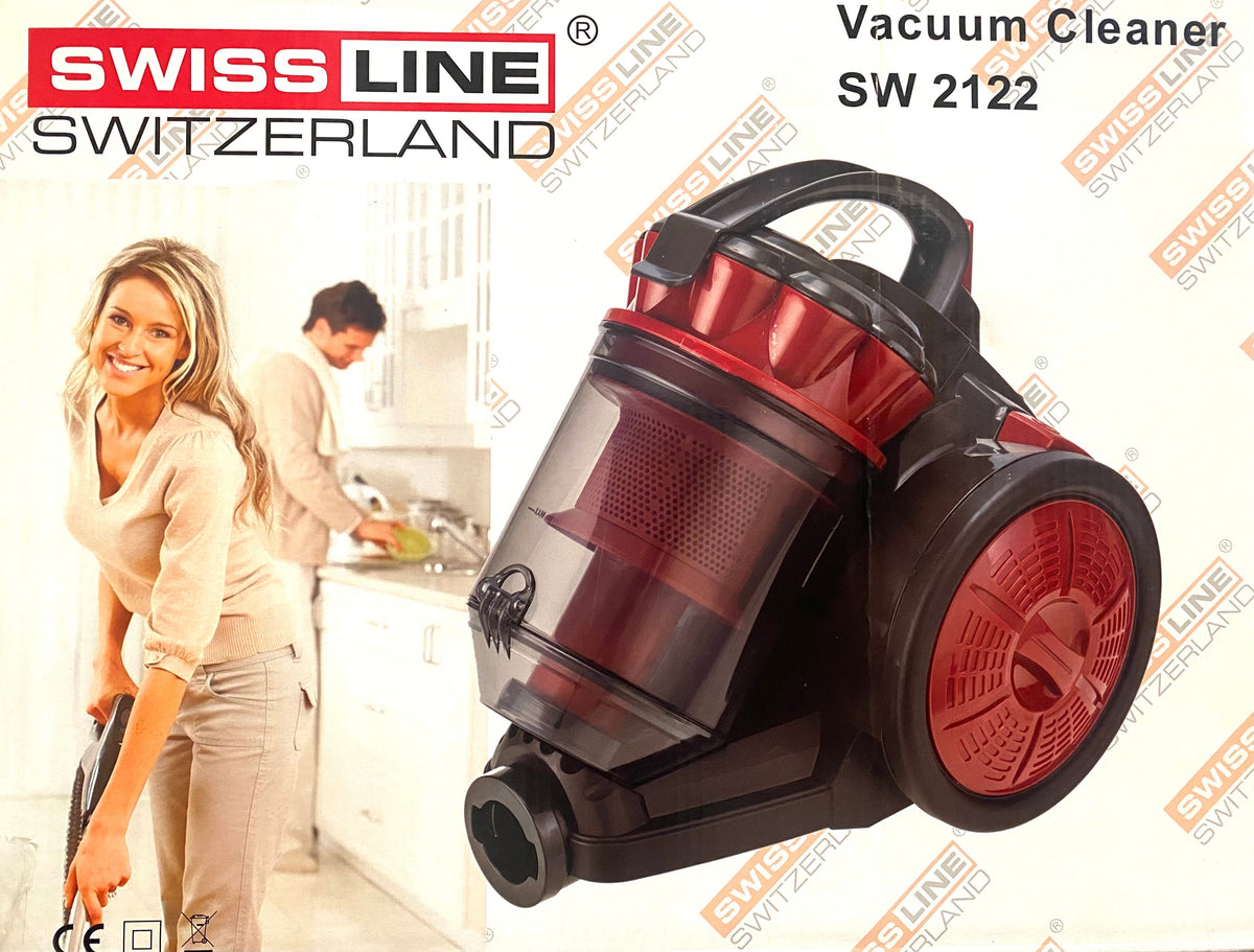 Swiss Line Switzerland Compact XXL - Aspirador sem saco, motor de baixo consumo de energia, 900 W, filtragem ciclónica avançada, depósito de sujidade extragrande de 3 litros, compacto, kit clássico