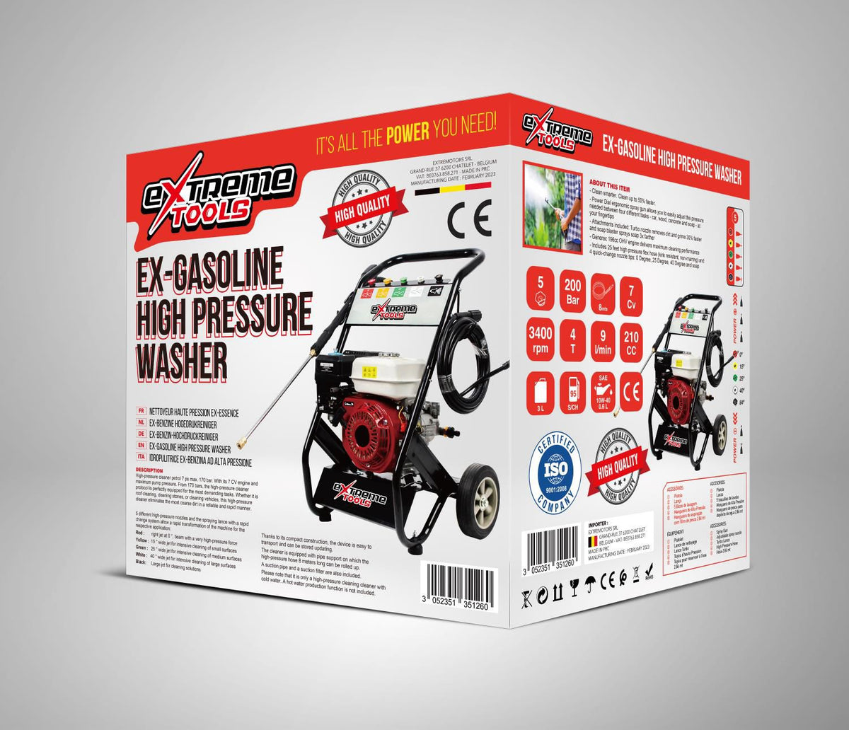 Lavadora de alta pressão a gasolina Extreme Tools