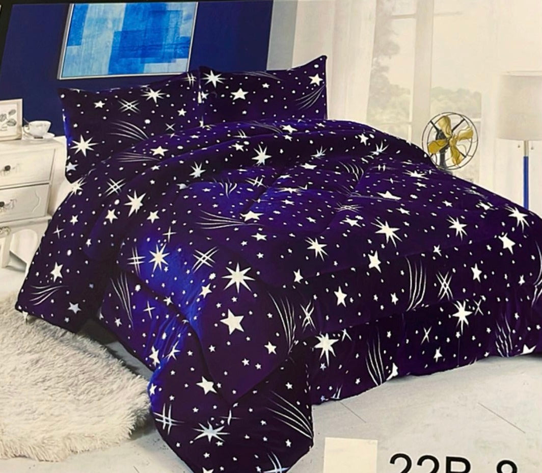 Edredão de inverno em pele de cordeiro com enchimento para todos os tipos de cama de casal com 2 fronhas disponíveis em várias cores