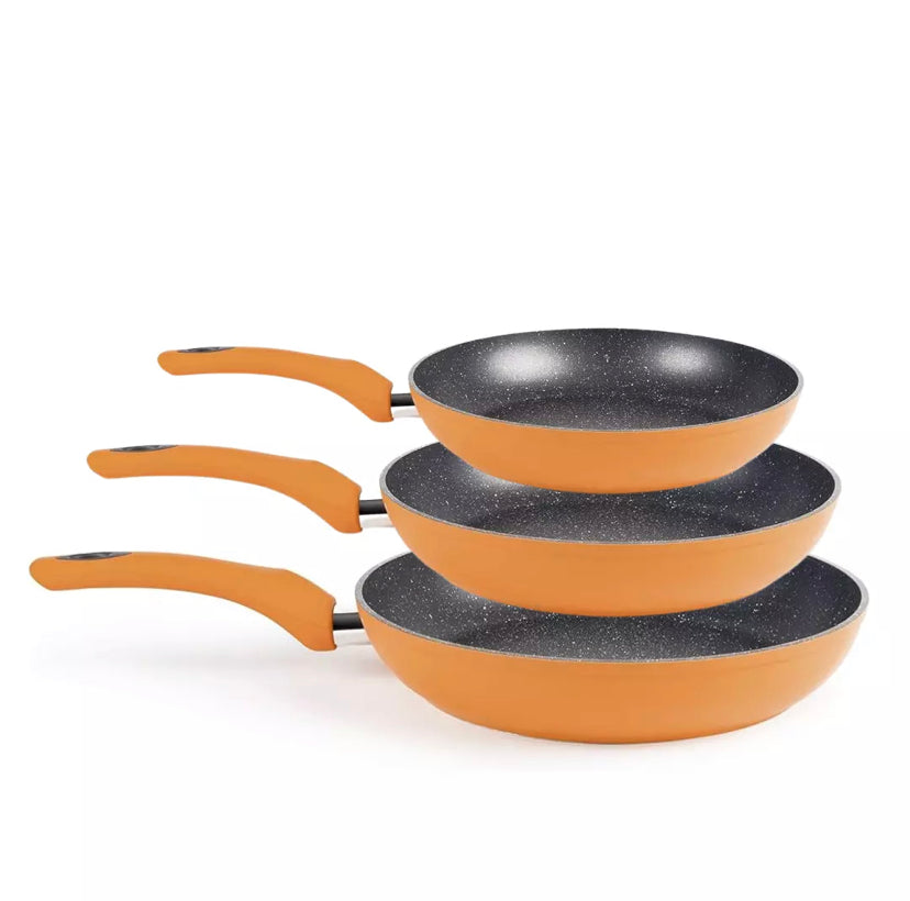 Conjunto de 3 frigideiras 20/24/28cm revestimento antiaderente em pedra