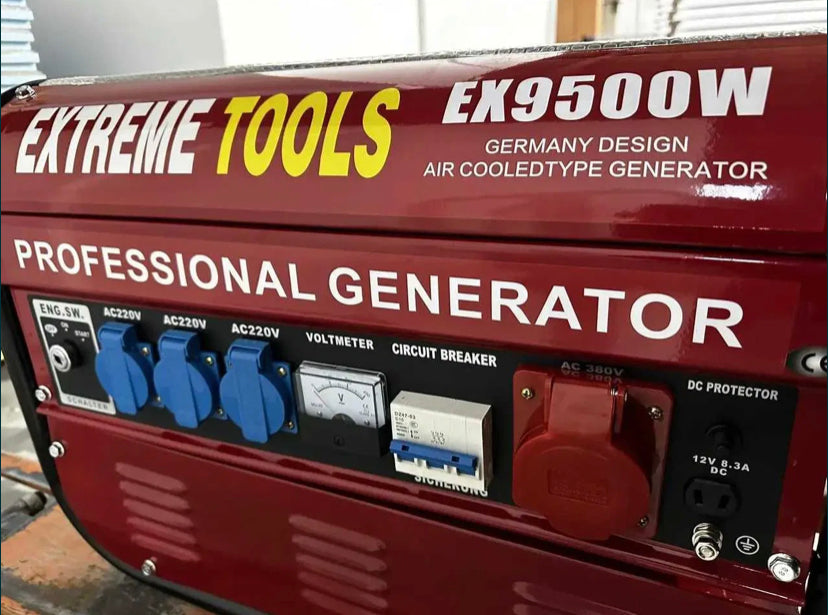 Gerador de energia a gasolina Extreme Tools Germany 9500W com motor a quatro tempos