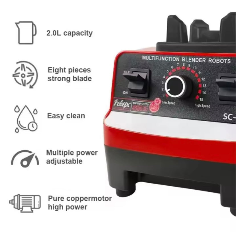 Liquidificador 2 em 1 de 2000 W com capacidade de 2 litros, liquidificador e moinho para café e especiarias
