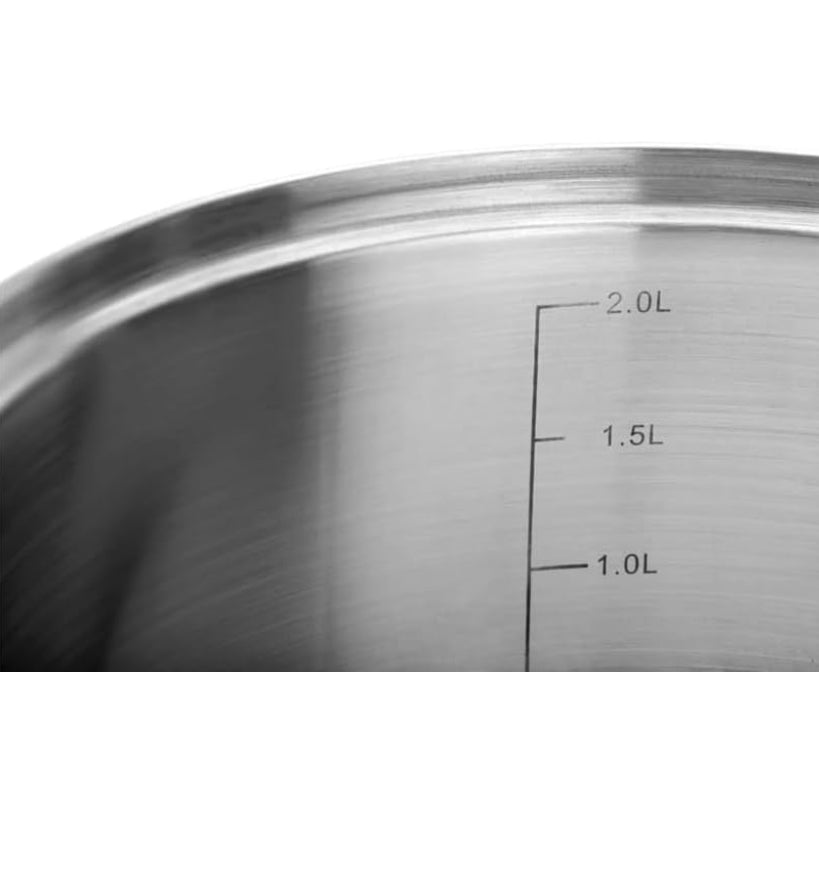 Trem de cozinha de 6 peças em aço inoxidável com tampas - Adequado para todos os tipos de fogões