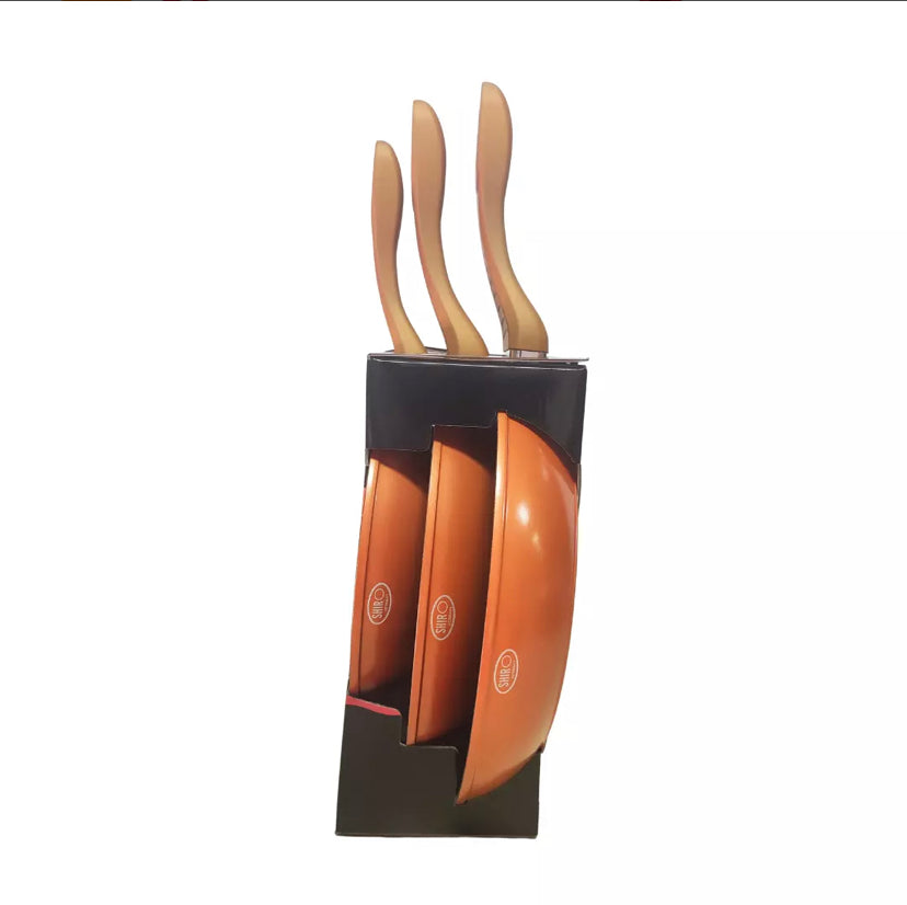 Conjunto de 3 frigideiras 20/24/28cm revestimento antiaderente em pedra