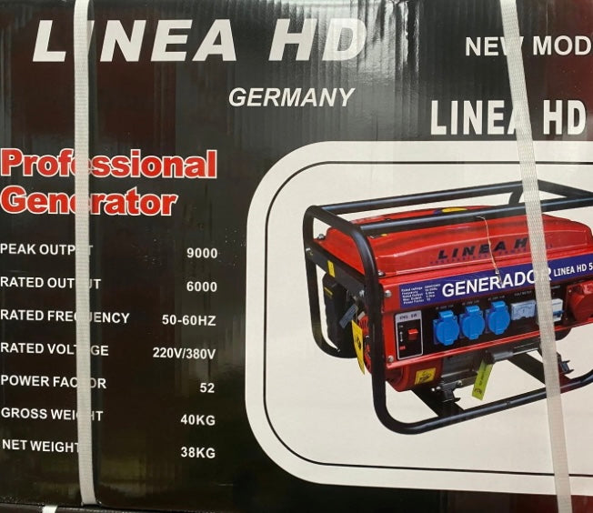 Gerador a gasolina Linea HD, 6000W, 230/380 V, motor 4 tempos, tanque de 15 L, trifásico e monofásico