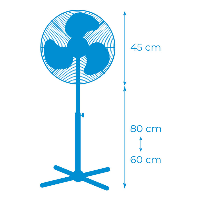 Pack de 2 ventiladores de pedestal Swiss Line de 16" e 60W com 3 velocidades