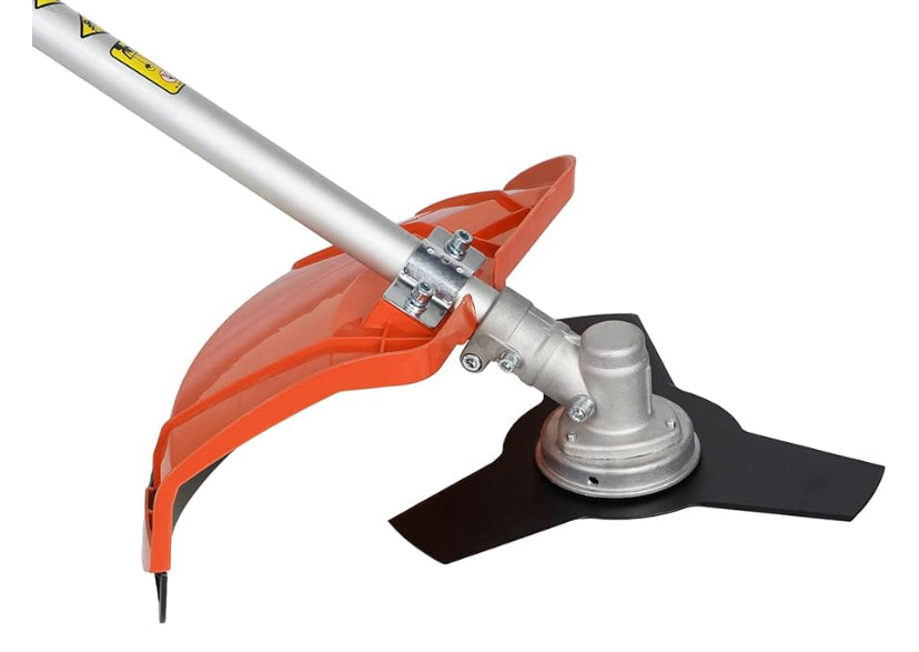 Roçadora LINEA HD com motor a gasolina de 52 cc e 3 cv, 2 acessórios de corte, guiador com punho duplo, arnês e kit de ferramentas.