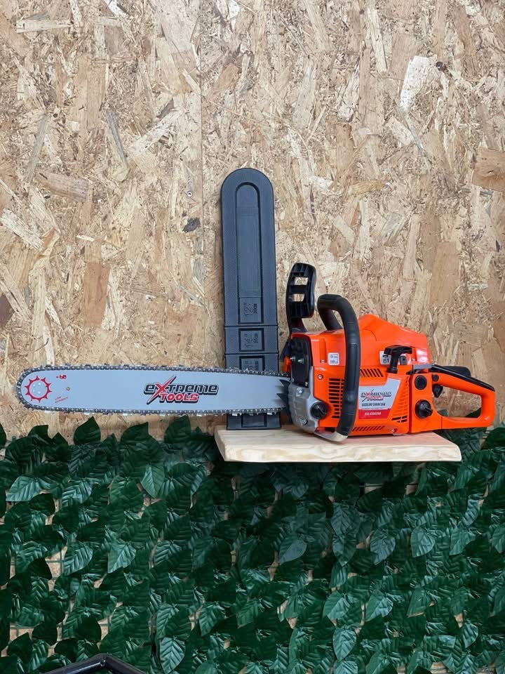 Motosserra a gasolina Extreme Tools, motor a 2 tempos 62CC, lâmina de 20", comprimento da correia 50CM com anti-vibração para poda e abate de árvores.