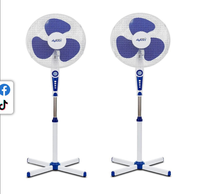 Pack de 2 ventiladores de pedestal Swiss Line de 16" e 60W com 3 velocidades