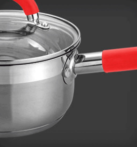 Conjunto de 6 panelas em aço inoxidável com tampas de vidro adequado para todos os tipos de cozinha