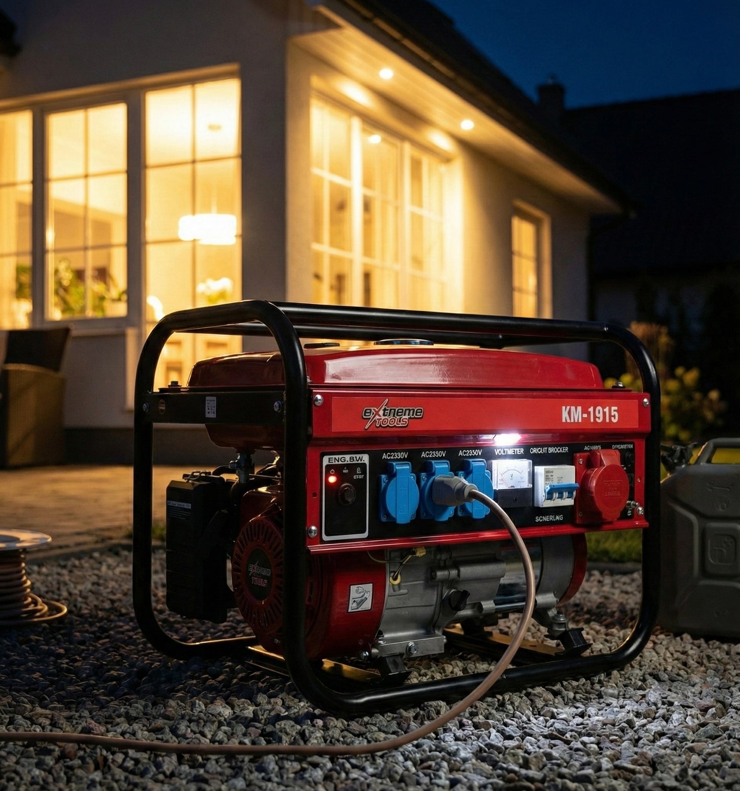Gerador Elétrico a Gasolina Extreme Tools – 9500W motor 4 tempos trifásico e monofásico