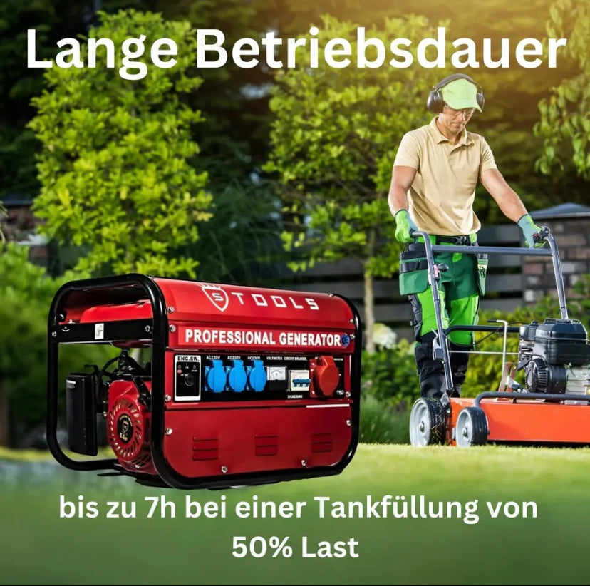 STOOLS Germany Gerador elétrico a gasolina 8500W de funcionamento silencioso com 4 tomadas 15litros Motor a 4 tempos