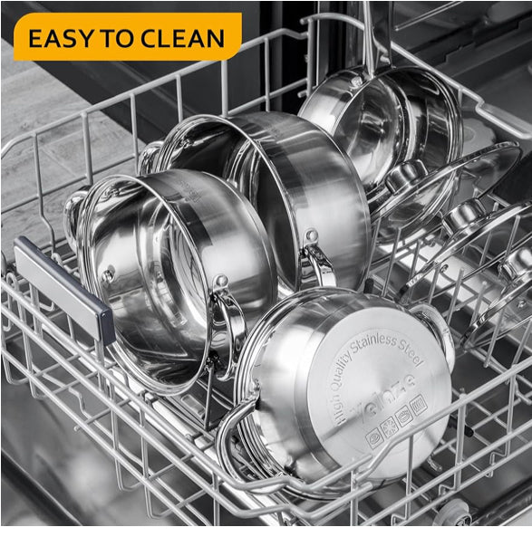 Trem de cozinha de 4 panelas em aço inoxidável para todos os tipos de fogões