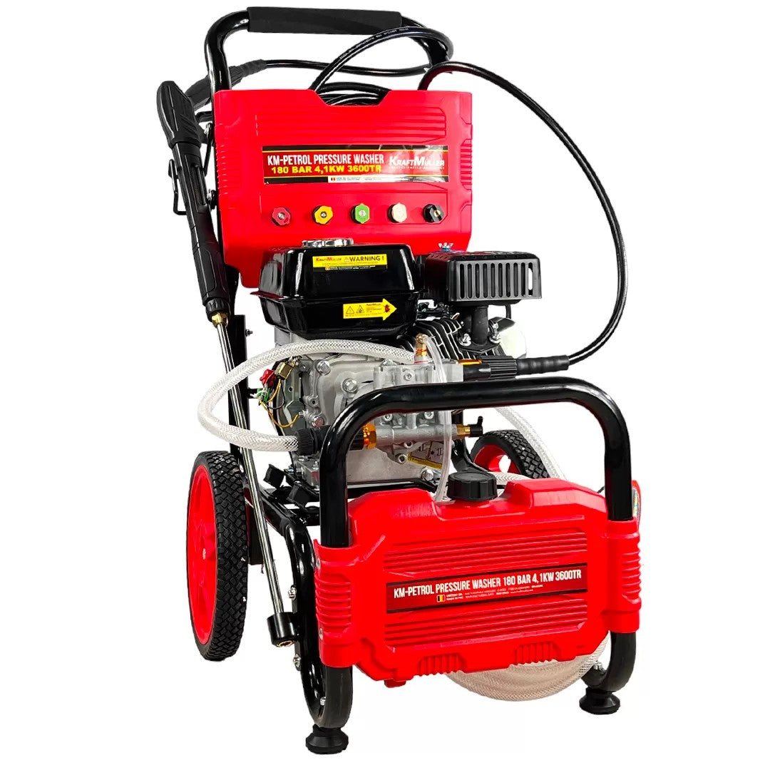 Lavadora de alta pressão profissional KRAFT MÜLLER a gasolina, motor a 4 tempos de 3600 PSI