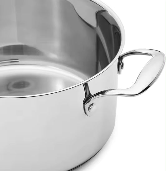 Bateria de cocina de 4 piezas con sus tapaderas en acero inoxidable apta para todo tipo de cocina