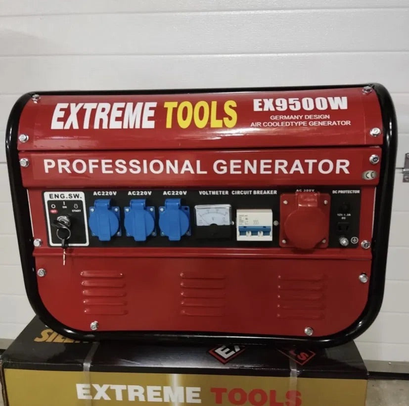 Gerador de energia a gasolina Extreme Tools Germany 9500W com motor a quatro tempos