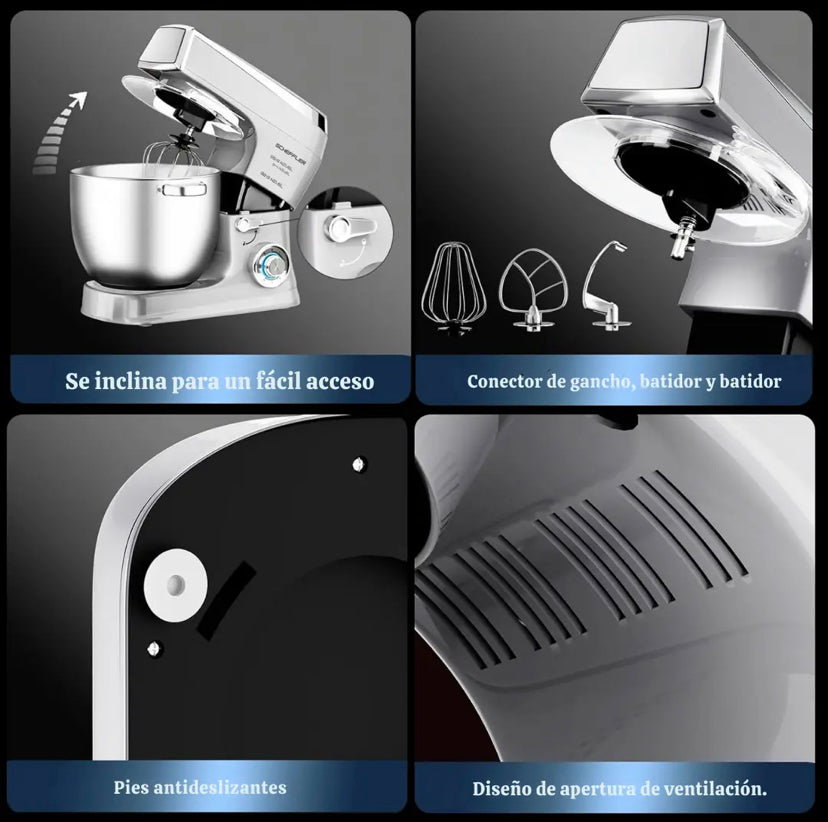 Amasadora Batidora Scheffler 7.5 litros 2000w Amasa, bate y mezcla