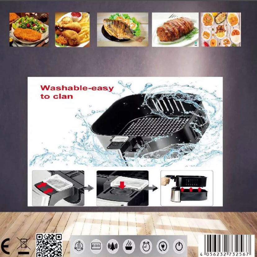 Shiro Air Fryer 8,5 litros 1800W 10 programas com ecrã tátil LED