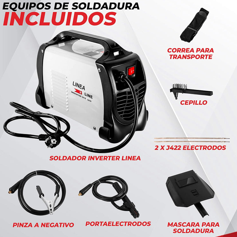 PROFESSIONAL Inverter Welder 300A - 15 KVA of Power IGBT Technology Diret Current DC MMA Display Inclui 2 Eléctrodos, Máscara, Escova - Picareta, Pinça de Suporte de Elétrodo Negativo