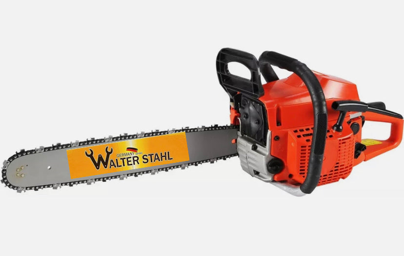 Motosserra Walter Stahl a gasolina, motor 2 tempos 58cc, 3,1 cv, barra de 20” para corte e poda