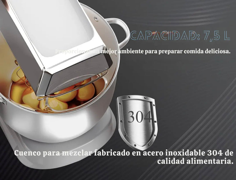 Amasadora Batidora Scheffler 7.5 litros 2000w Amasa, bate y mezcla