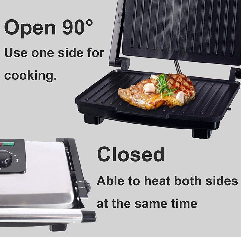 Grelhador Elétrico Panini Sandwich Maker 2000W Regulador de Temperatura Superfície 34x30,2x8,7cm